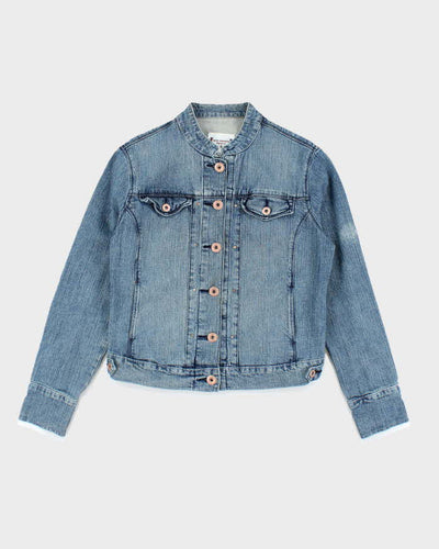 Vintage Women's Y2K Medium Wash Denim Jacket - L