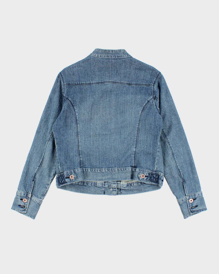 Vintage Women's Y2K Medium Wash Denim Jacket - L