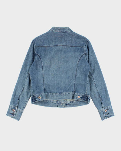 Vintage Women's Y2K Medium Wash Denim Jacket - L