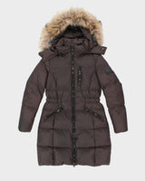 Coach Brown Duck Down Hooded Puffer Jacket - XS