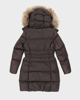 Coach Brown Duck Down Hooded Puffer Jacket - XS