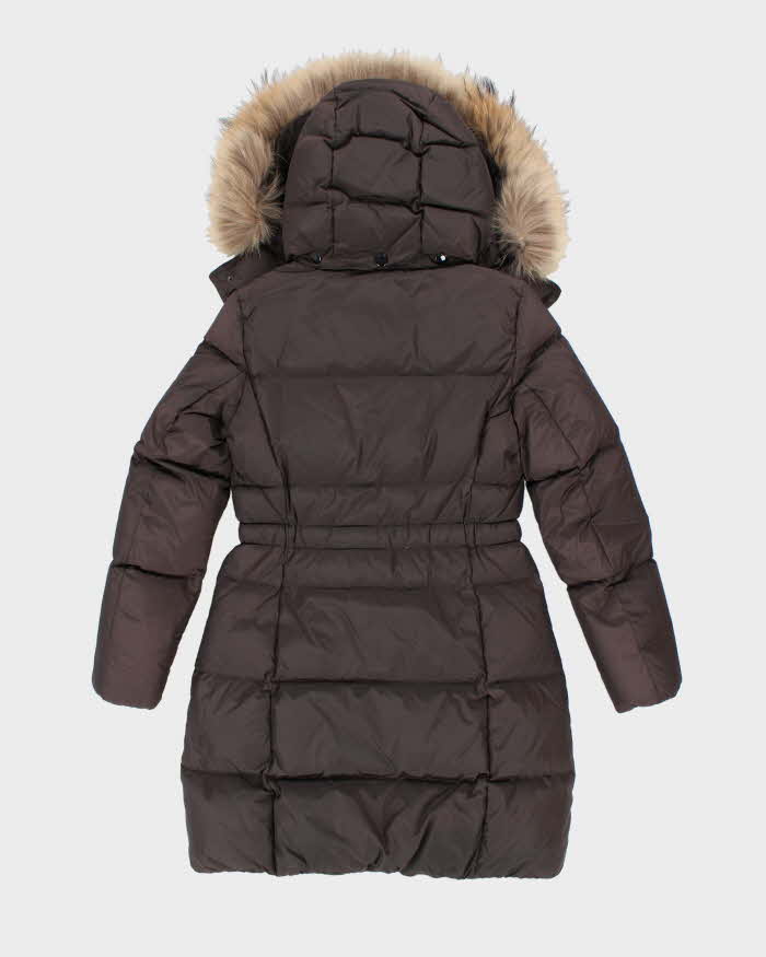 Coach Brown Duck Down Hooded Puffer Jacket - XS