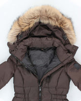Coach Brown Duck Down Hooded Puffer Jacket - XS