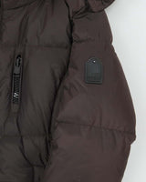 Coach Brown Duck Down Hooded Puffer Jacket - XS