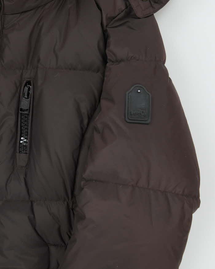 Coach Brown Duck Down Hooded Puffer Jacket - XS