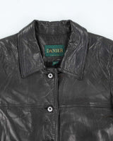 Vintage 2000's Women's Danier Button Up Leather Jacket - S