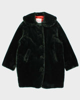 United Colors Of Benetton Green Faux Fur Coat - L
