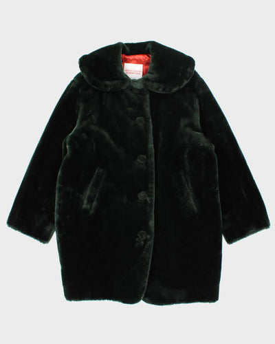 United Colors Of Benetton Green Faux Fur Coat - L