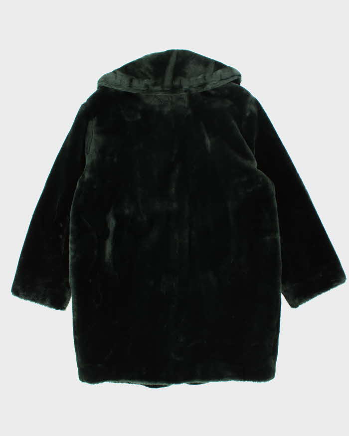 United Colors Of Benetton Green Faux Fur Coat - L