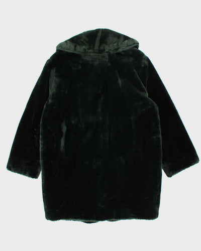 United Colors Of Benetton Green Faux Fur Coat - L