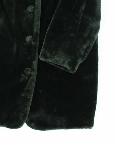 United Colors Of Benetton Green Faux Fur Coat - L