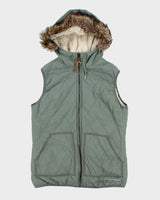 Vintage 00s Eddie Bauer Green Hooded Bodywarmer - M