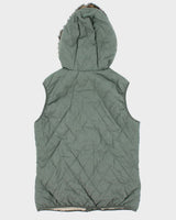 Vintage 00s Eddie Bauer Green Hooded Bodywarmer - M