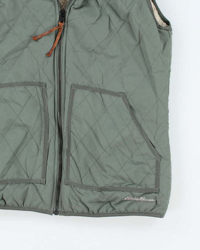 Vintage 00s Eddie Bauer Green Hooded Bodywarmer - M
