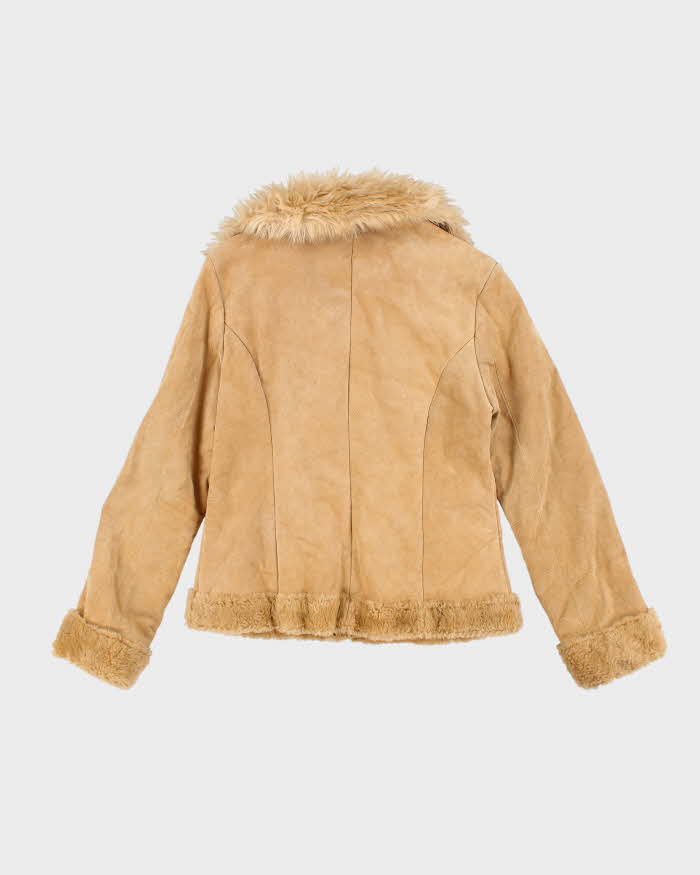 Vintage Y2k 00s Suede Faux Fur Lined Jacket - M