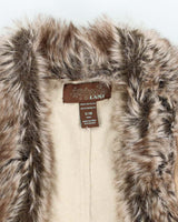 Vintage Y2k 00s Faux Fur Suede Cropped Gilet - S/M