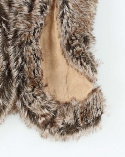 Vintage Y2k 00s Faux Fur Suede Cropped Gilet - S/M