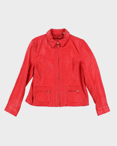 Vintage 90s I.E Red Leather Jacket - M