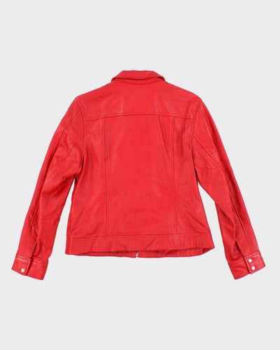 Vintage 90s I.E Red Leather Jacket - M