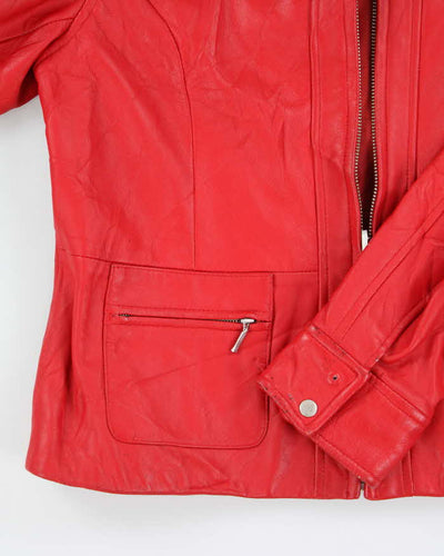 Vintage 90s I.E Red Leather Jacket - M