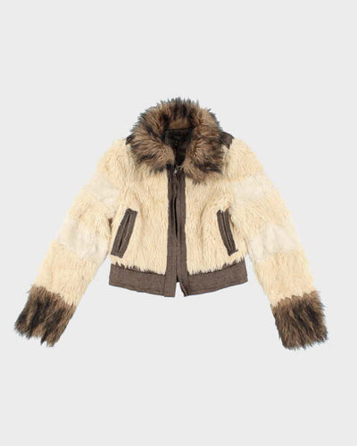 Vintage Y2k 00s Jessica Simpsons Faux Fur Wool Jacket - M