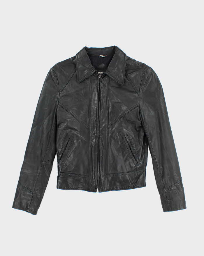 Vintage 90s Neto Black Leather Jacket - S