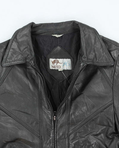 Vintage 90s Neto Black Leather Jacket - S
