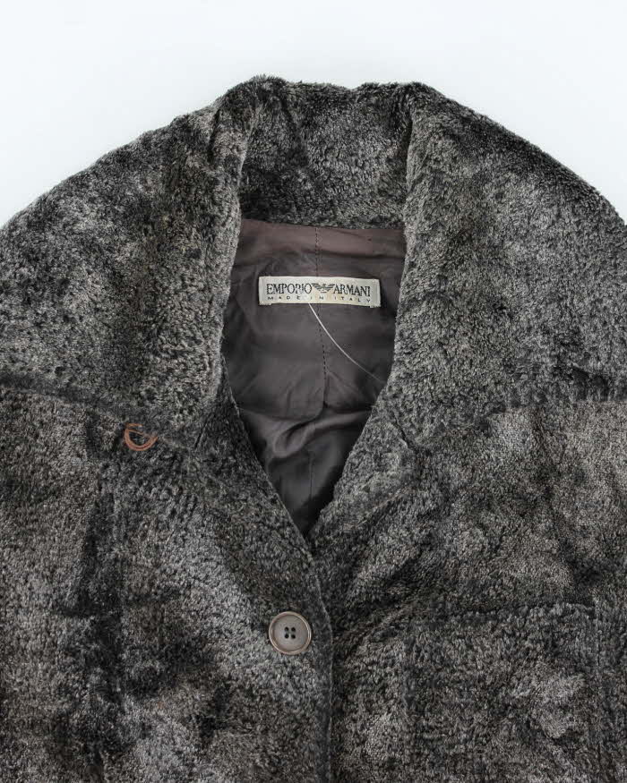 Vintage 80s Emporio Armani Faux Fur Jacket - S