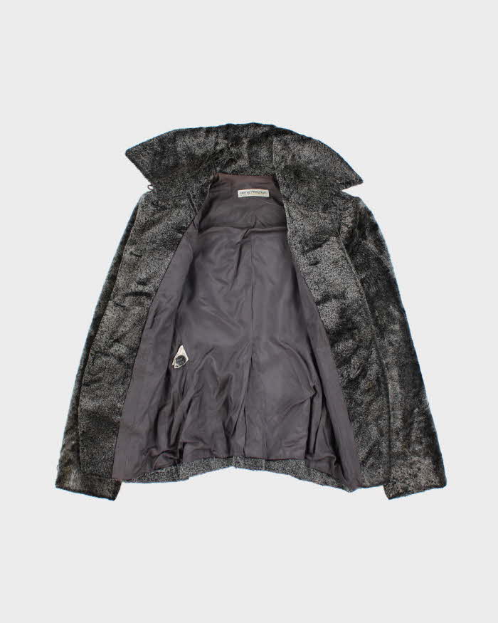 Vintage 80s Emporio Armani Faux Fur Jacket - S