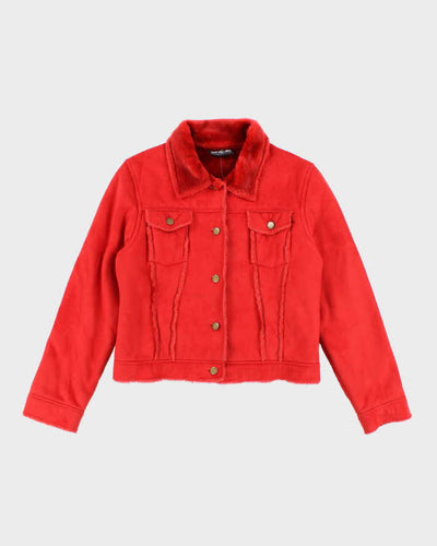Vintage Y2k 00s Xntrik Faux Suede Red Jacket - M