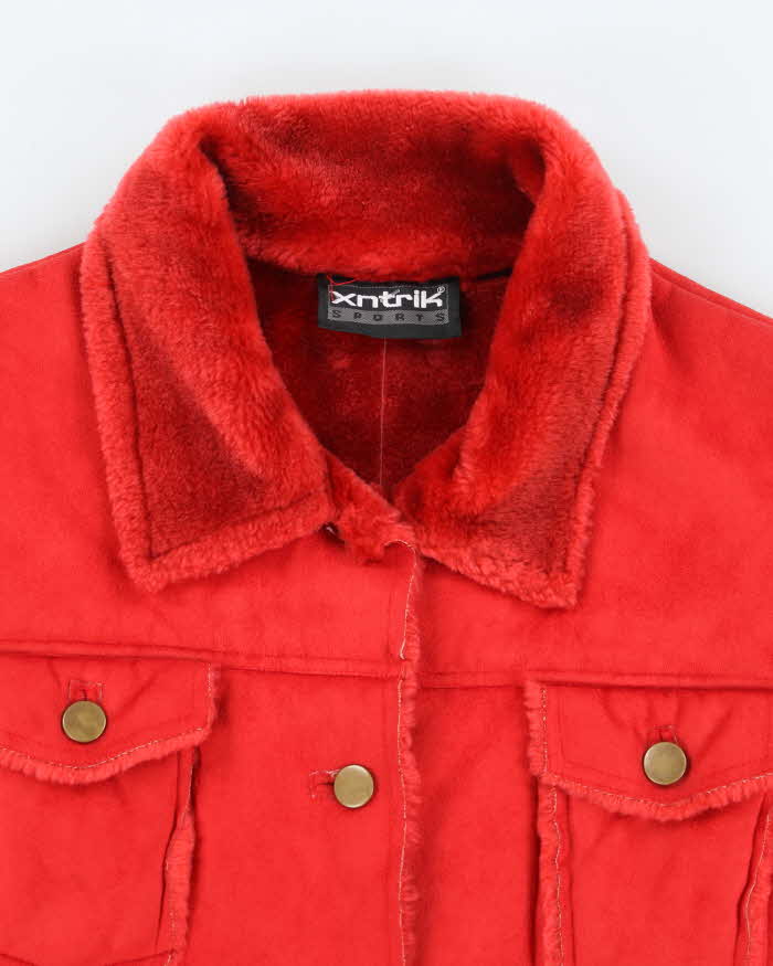 Vintage Y2k 00s Xntrik Faux Suede Red Jacket - M