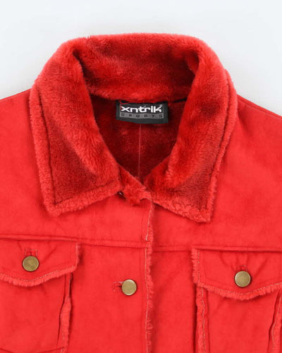 Vintage Y2k 00s Xntrik Faux Suede Red Jacket - M