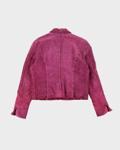 Vintage Y2k 00s Live A Little Purple Suede Jacket - L