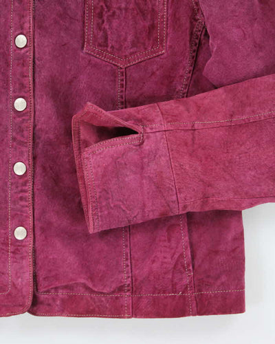 Vintage Y2k 00s Live A Little Purple Suede Jacket - L