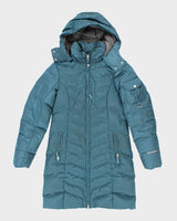 Eddie Bauer Blue Insulated Down Hooded Puffer Jacket - XS