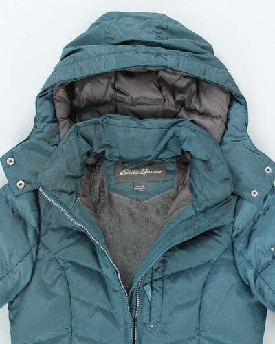 Eddie Bauer Blue Insulated Down Hooded Puffer Jacket - XS