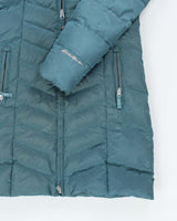 Eddie Bauer Blue Insulated Down Hooded Puffer Jacket - XS