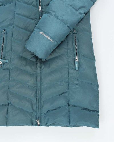 Eddie Bauer Blue Insulated Down Hooded Puffer Jacket - XS