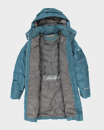 Eddie Bauer Blue Insulated Down Hooded Puffer Jacket - XS