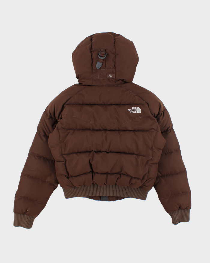 The North Face Brown Hooded Cropped Puffer Jacket - S
