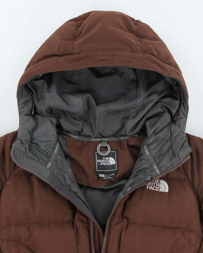 The North Face Brown Hooded Cropped Puffer Jacket - S