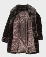 Vintage Y2k 00s Sequence Faux Fur Coat - L