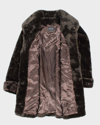 Vintage Y2k 00s Sequence Faux Fur Coat - L