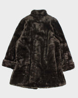 Vintage Y2k 00s Sequence Faux Fur Coat - L