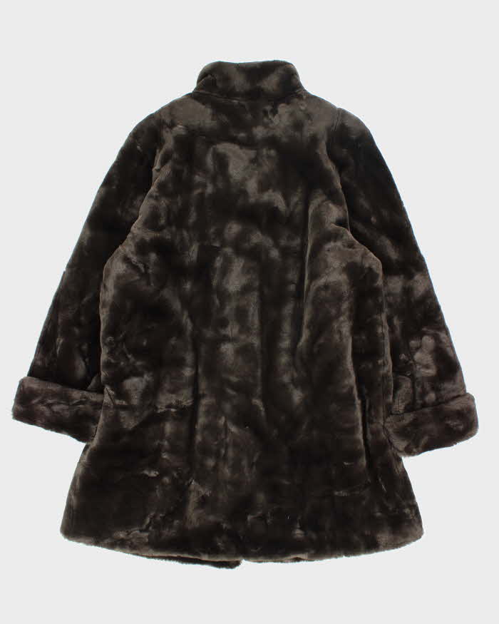 Vintage Y2k 00s Sequence Faux Fur Coat - L