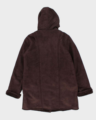 Vintage Beechers Brook Faux Suede Hooded Coat - L