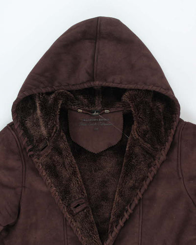 Vintage Beechers Brook Faux Suede Hooded Coat - L