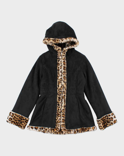 Vintage Y2k 00s Hawke Faux Suede Hooded Jacket - XS