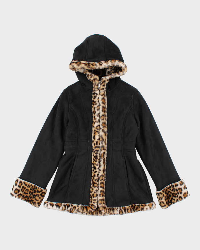 Vintage Y2k 00s Hawke Faux Suede Hooded Jacket - XS