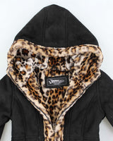 Vintage Y2k 00s Hawke Faux Suede Hooded Jacket - XS